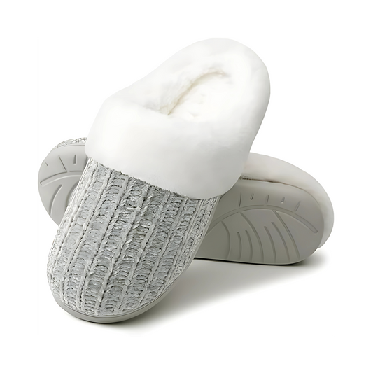 Josslyn  Women's Memory Foam Fuzzy Slippers Knit house shoe for Women
